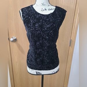 NWT Merona Silk Blend Velvet Damask Print Button Up Top